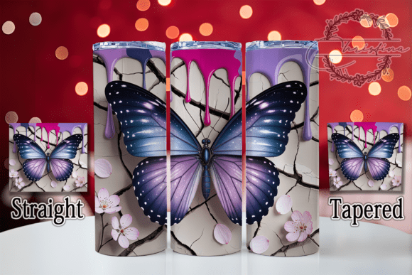 3D Butterfly Nature Quote 20oz Tumbler Design