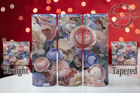 3D Elegant Vibrant Rose Tumbler: A Digital Design Asset