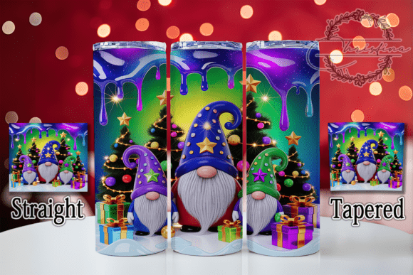 3D Festive Christmas Gnome Tumbler: Holiday Design Delight