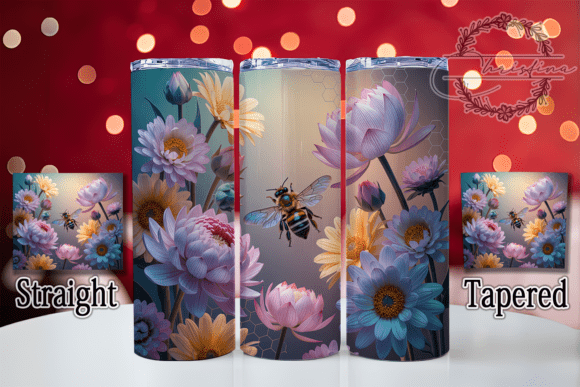 3D Floral Bee Tumbler Design for Vibrant Drinkware Projects