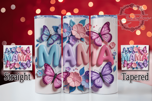 3D Floral MAMA 20oz Tumbler Wrap