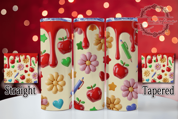 3D Floral Teacher Tumbler Design for Creative Projects