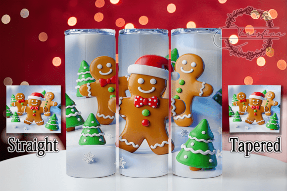 3D Gingerbread Christmas Cookie Tumbler: Festive Digital Design