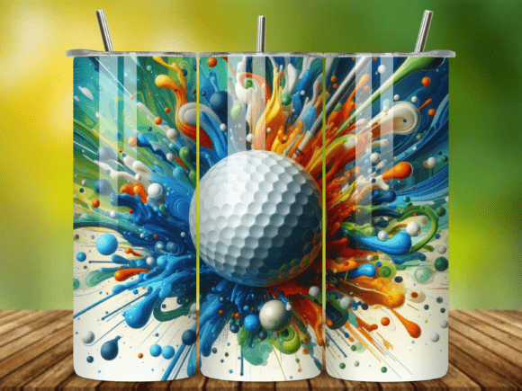 3D Golf Ball 20oz Tumbler Wrap V.2: A Design Asset for Creators