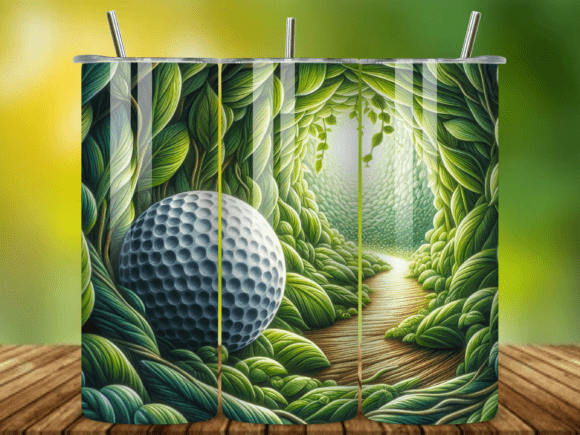 3D Golf Ball Tumbler Wrap: Premium Design Asset