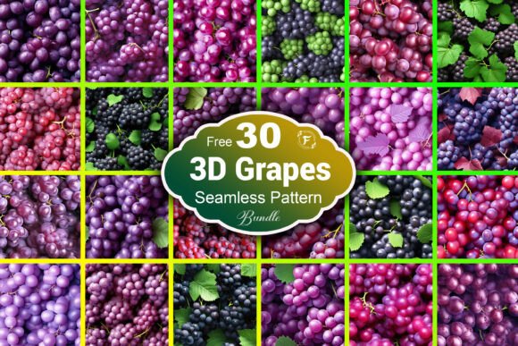 3D Grapes Seamless Pattern: A Lush, Realistic Design Asset