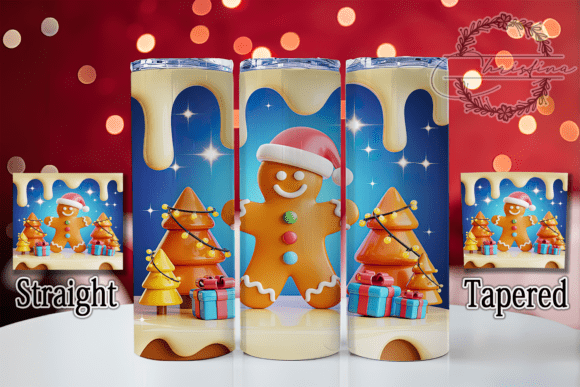 3D Inflated Gingerbread Cookie Tumbler Design