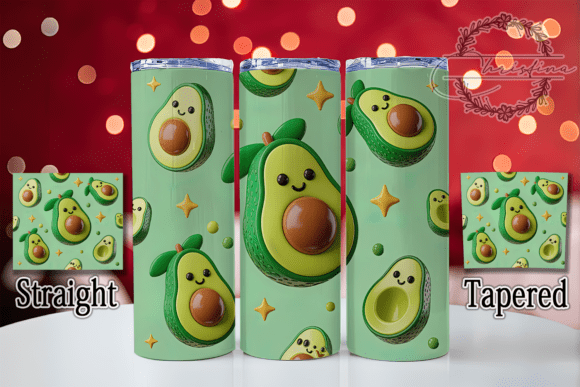 3D Puffy Avocado Tumbler: A Vibrant Design Asset