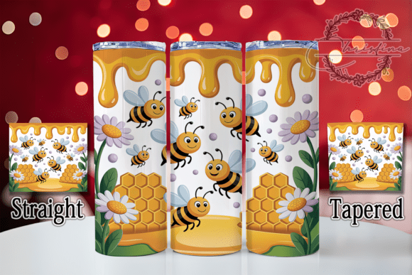 3D Puffy Honey Bee Tumbler: A Sweet Digital Design