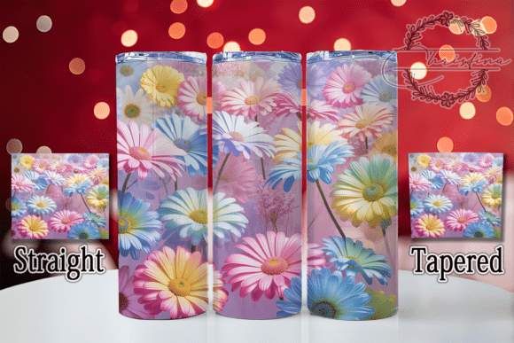3D Realistic Floral Spring Tumbler Design