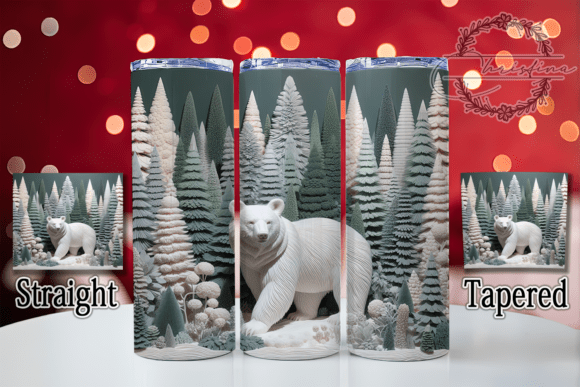 3D Realistic Polar Bear Tumbler Design
