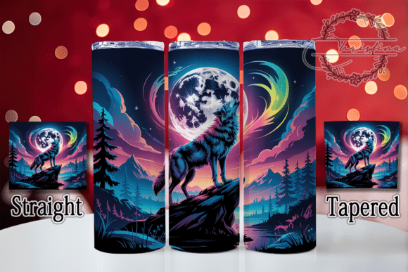 3D Scenic Yellowstone Wolf Tumbler Design